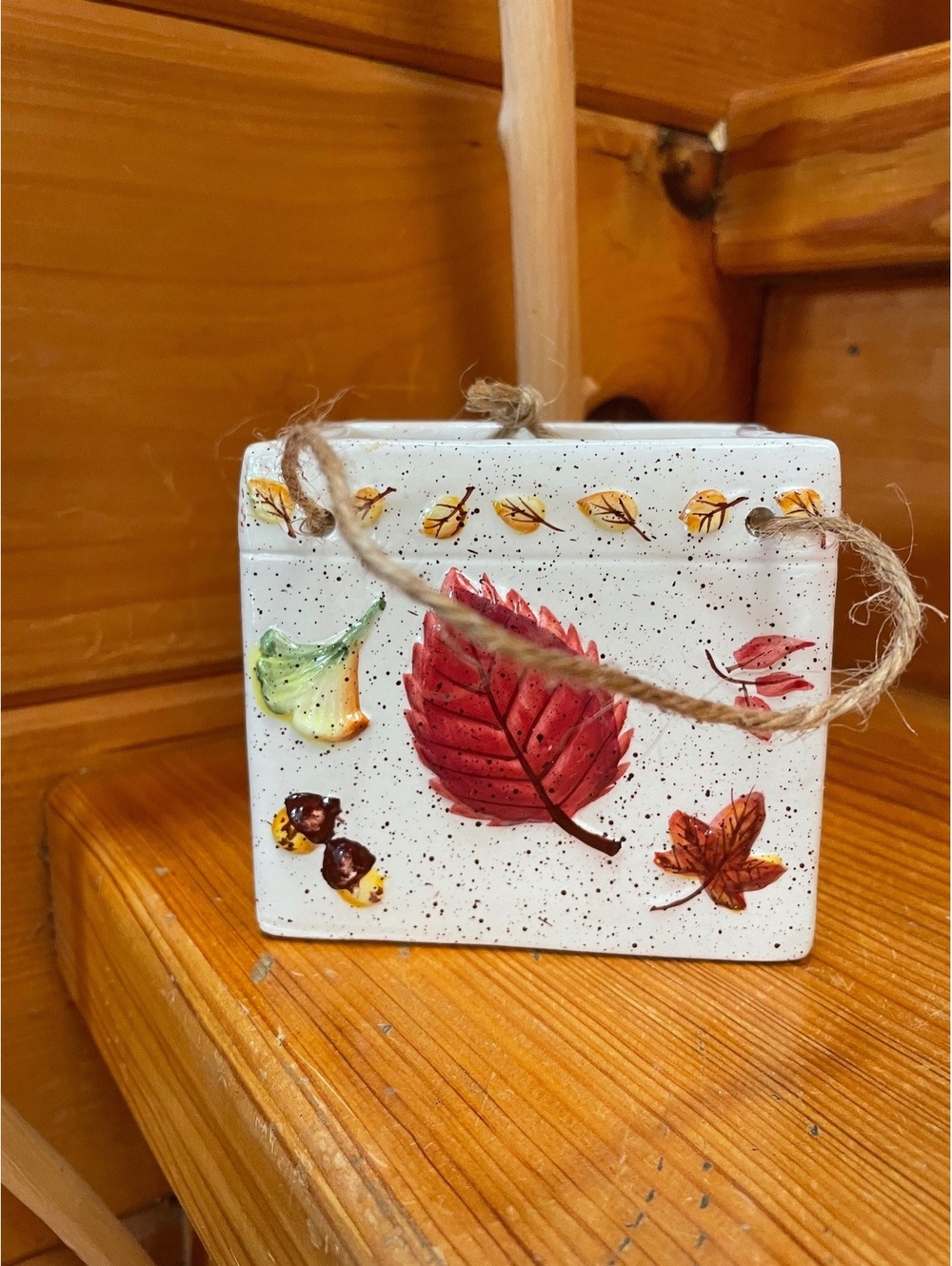 Autumn leaf ceramic pocket planter